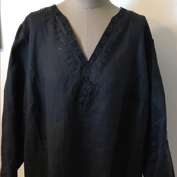 Ladies Black Tunic with Beading - Picture 1 of 6